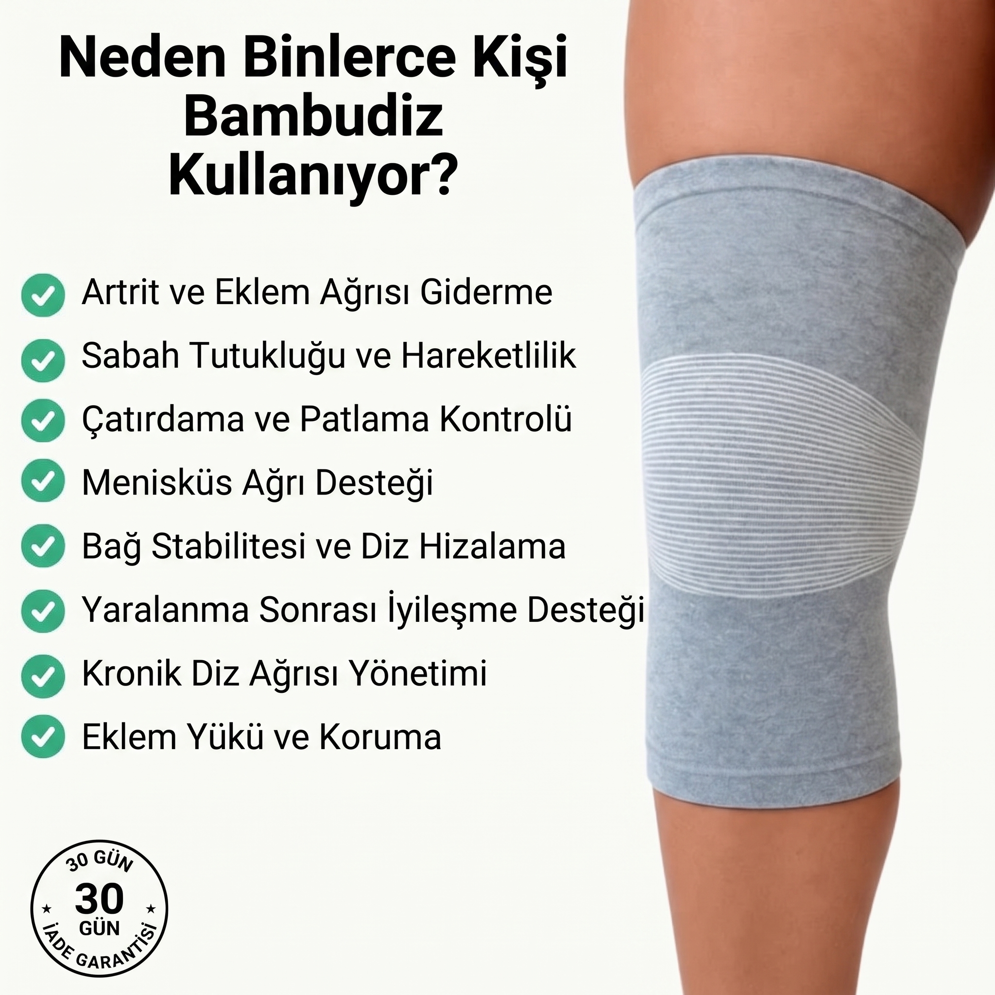 Bambudiz™ Premium Kompresyon Dizlik