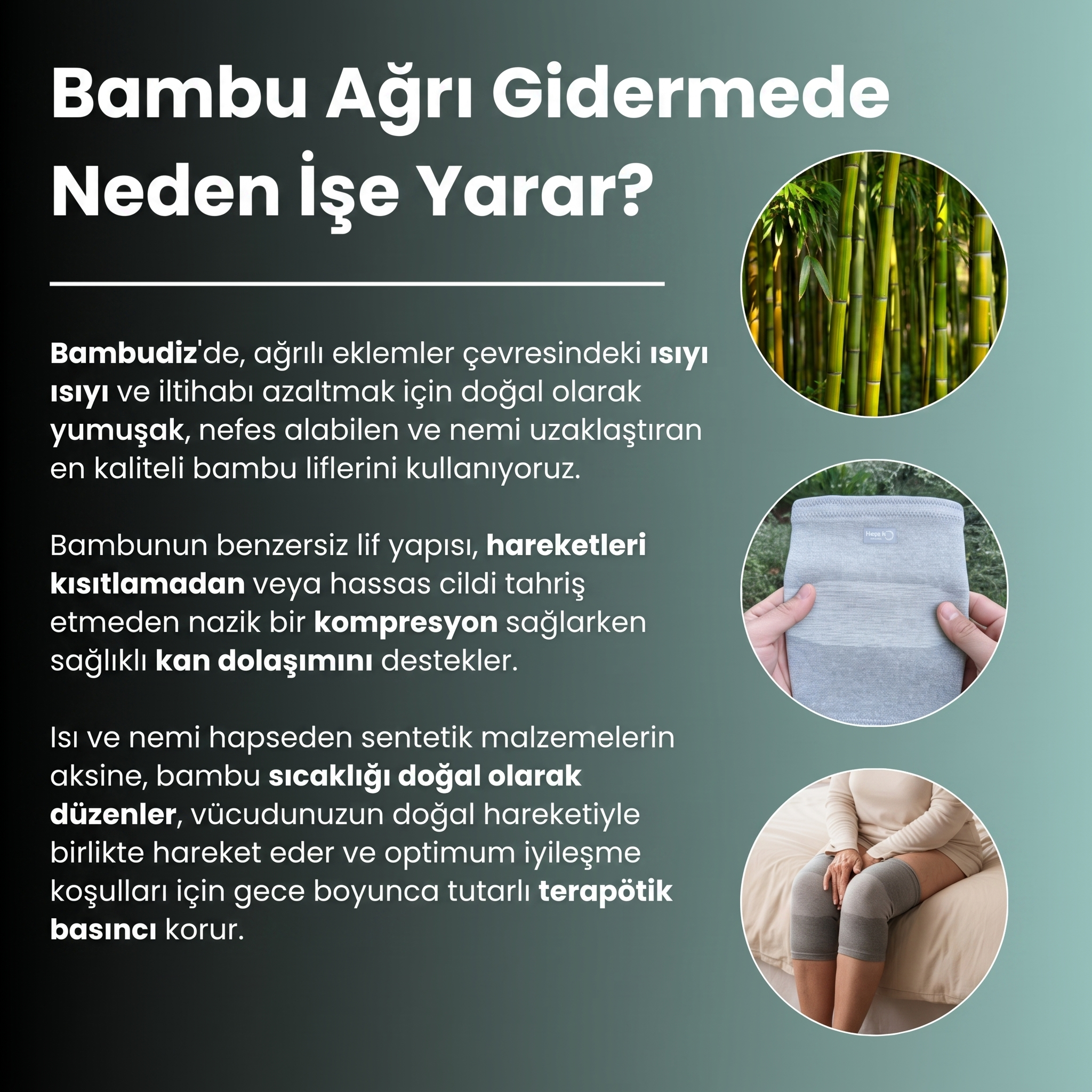 Bambudiz™ Premium Kompresyon Dizlik